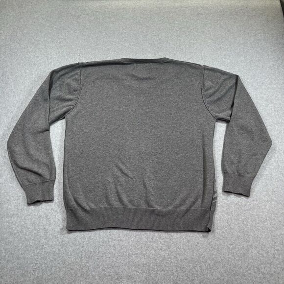 BKE Sweater Mens XL Gray Argyle Geometric Elastic Waist Cotton Pullover - Picture 4 of 7